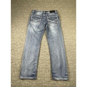 TRUE LUCK Men's Classic Blue Wash Jeans 30X30 - Casual Straight Fit EUC